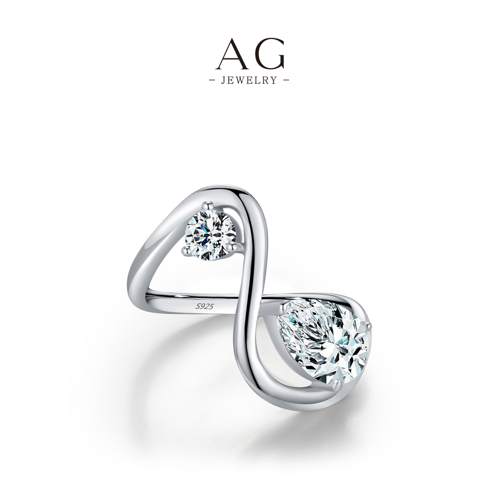 AG Crystal Geode Ring 925 Sterling Silver Raw Elegance Jewelry AGRHR1789