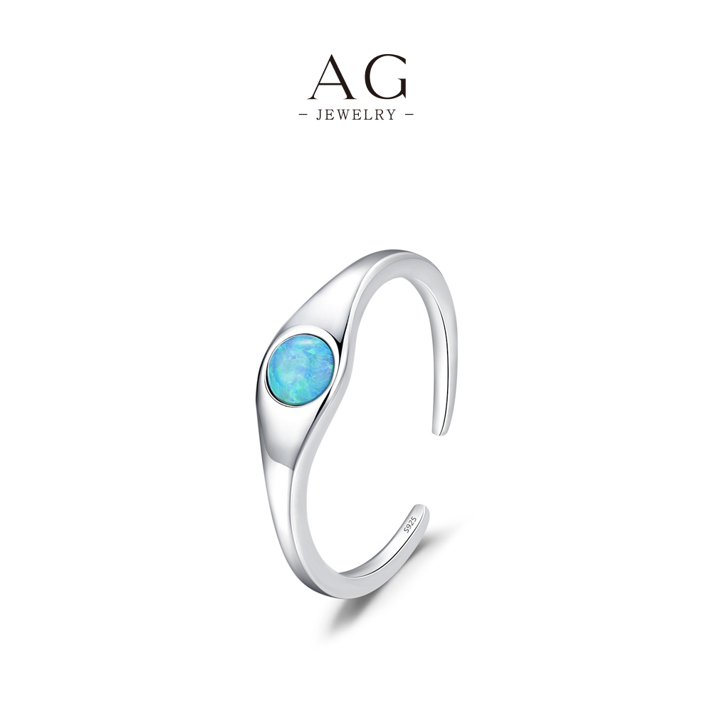AG Opal Statement Ring 925 Sterling Silver Iridescent Gemstone Jewelry AGRHR1521