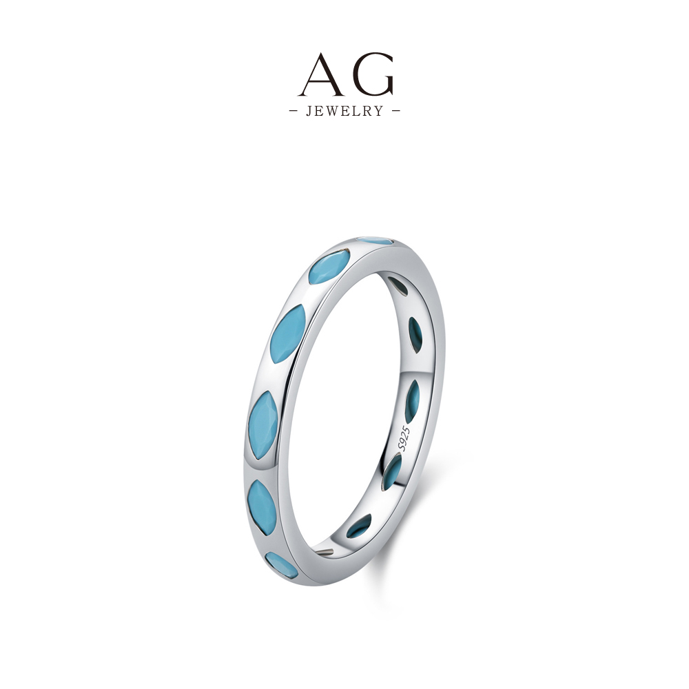 AG Turquoise Baguette Ring 925 Sterling Silver Desert Sunset Jewelry AGRHR1911