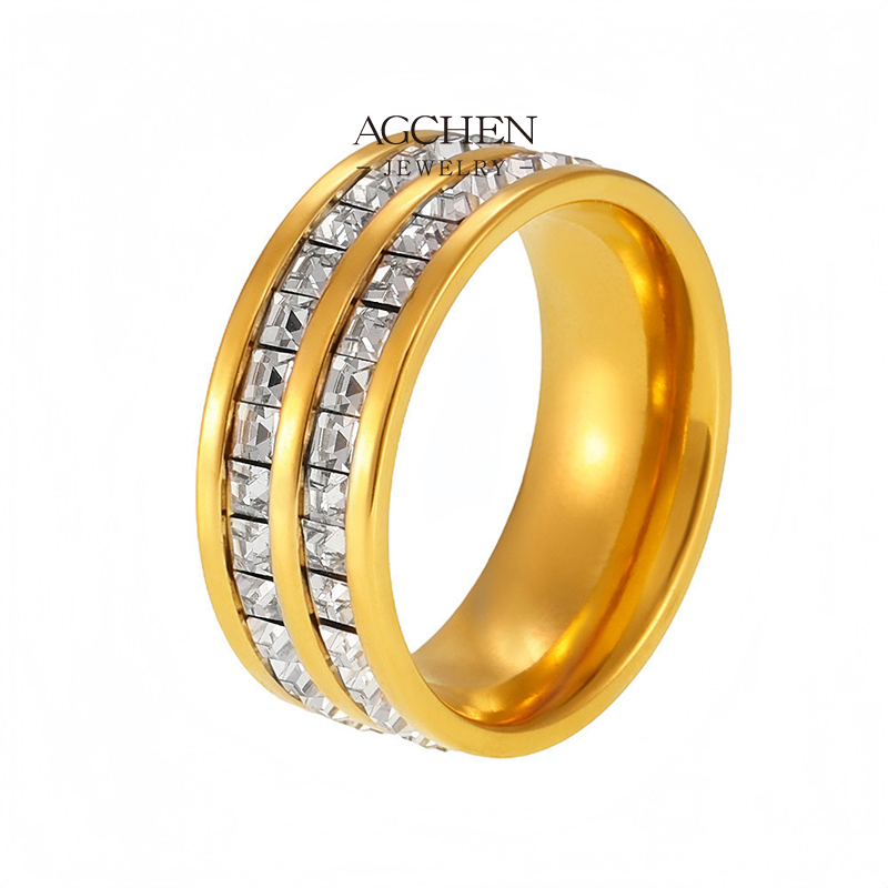 AGCHEN Stainless Steel Classic Band Ring Timeless Design Jewelry Bulk Order Supplier AGA194