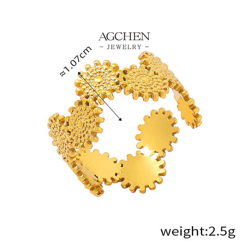 AGCHEN Stainless Steel Elegant Statement Ring Viral TikTok Jewelry OEM Service Worldwide Shipping AGA090