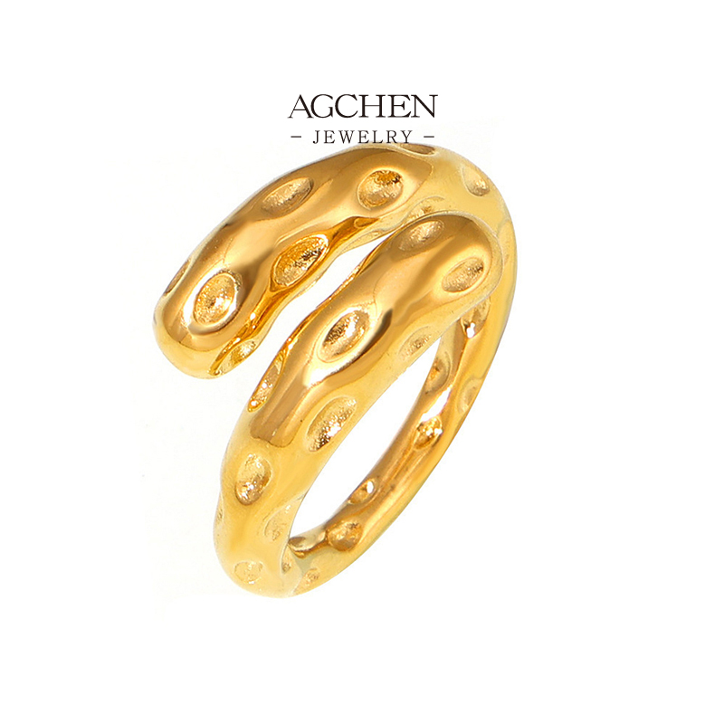 AGCHEN Stainless Steel Embracing Couple Ring Romantic Jewelry Factory Direct Wholesale Price AGA573 