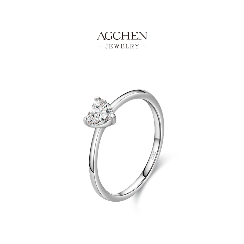 AGCHEN JEWELRY Bridal Solitaire Ring 925 Sterling Silver Eternal Union Collection AGRHR797 