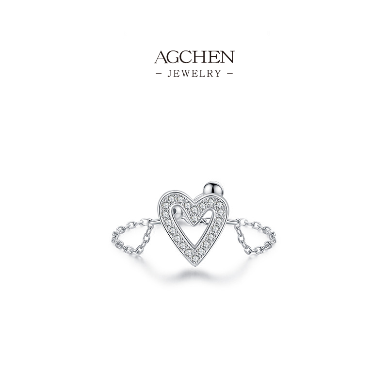 AGCHEN Adjustable Geometric Ring Set 925 Sterling Silver Multi Shape Stackable Collection AGRHR1171