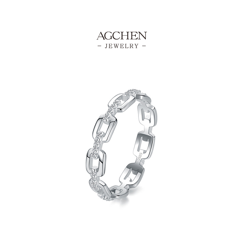 AGCHEN JEWELRY Premium Artisan Ring 925 Sterling Silver Luxury Heirloom Jewelry AGRHR717