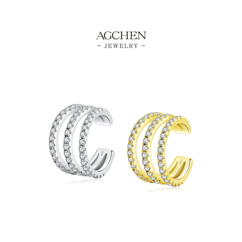 AGCHEN Convertible Clip Earrings 925 Silver Plated Universal Ear Jewelry Solution AGRHE1473