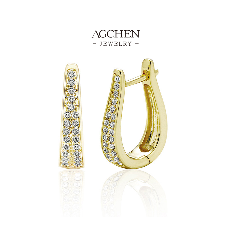 AGCHEN Hypoallergenic Zirconia Earrings Sensitive Skin Safe AGDE0796