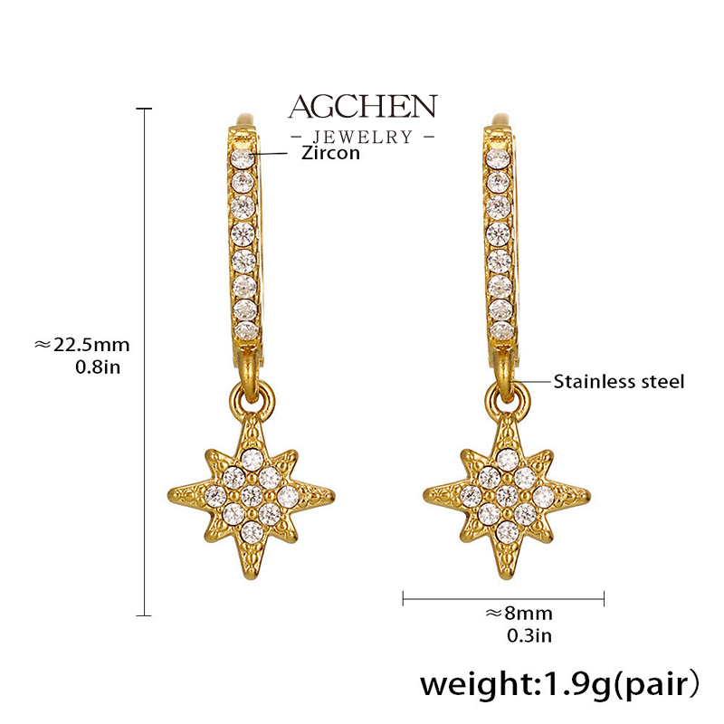 AGCHEN Stainless Steel Sunflower Zirconia Stud Earrings Happy Summer Gift AGF1686