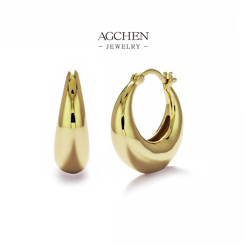 AGCHEN Stackable Geometric Earrings Modern Layering Designs Small MOQ AGDE0848
