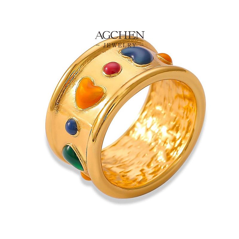AGCHEN Stainless Steel Bohemian Ring Ethnic Design Wholesale Price Custom Logo Accepted AGA841