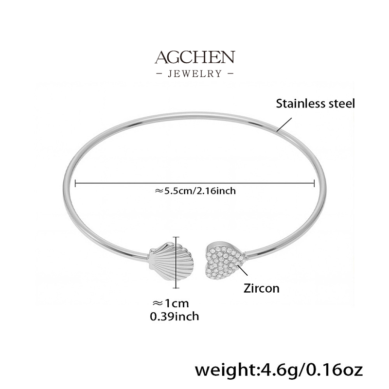 AGCHEN Stainless Steel Starfish Bangle Coastal Beach Jewelry AGZ427