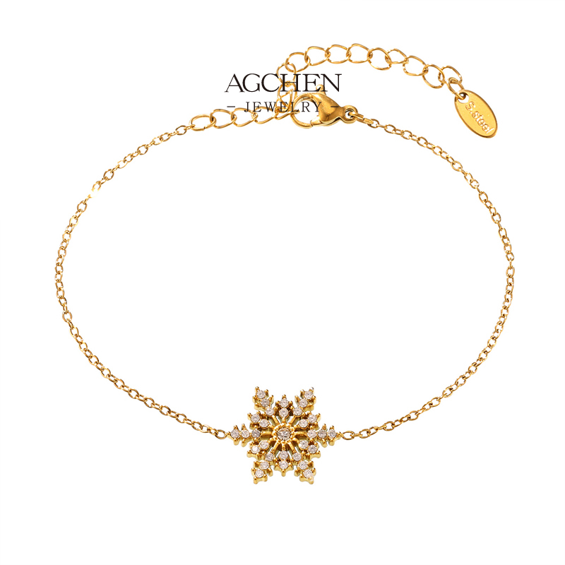 AGCHEN Snowflake Crystal Jewelry Set Icy Winter Holiday Collection AGTXE219