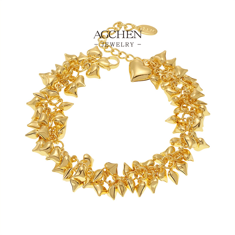 AGCHEN Stainless Steel Bold Statement Chain Bracelet Bestseller Jewelry AGE612