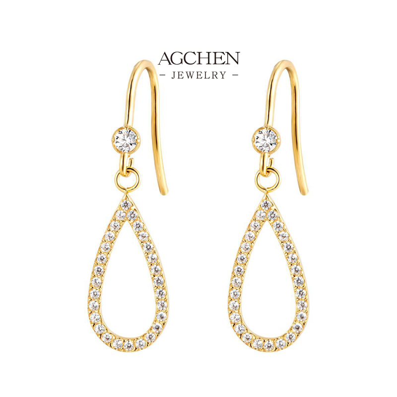 AGCHEN Stainless Steel Teardrop Bestseller Zirconia Earrings Full Supply Chain One Stop Shop B2B AGE1376