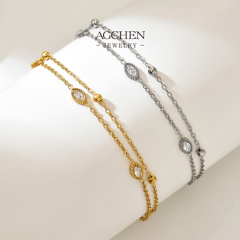 AGCHEN Stainless Steel Marquise Zirconia Tennis Bracelet One Stop Service Integrated Supply Chain AGS1770