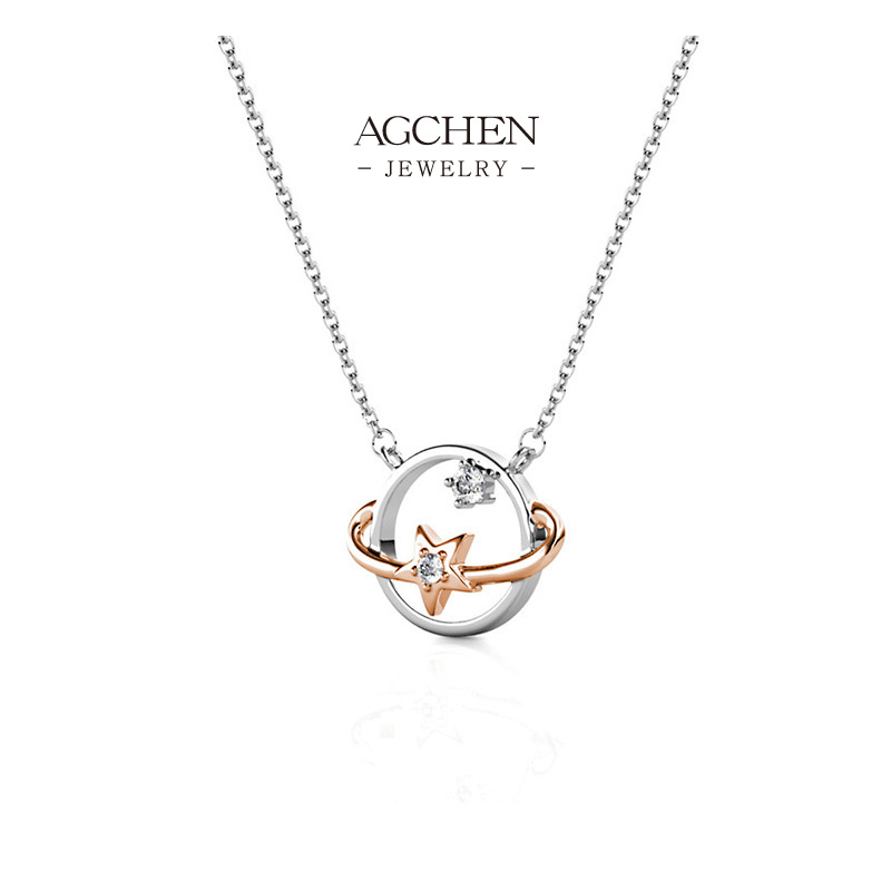 AGCHEN Planetary Pendant Necklace Celestial Jewelry Collection AGDPS0264