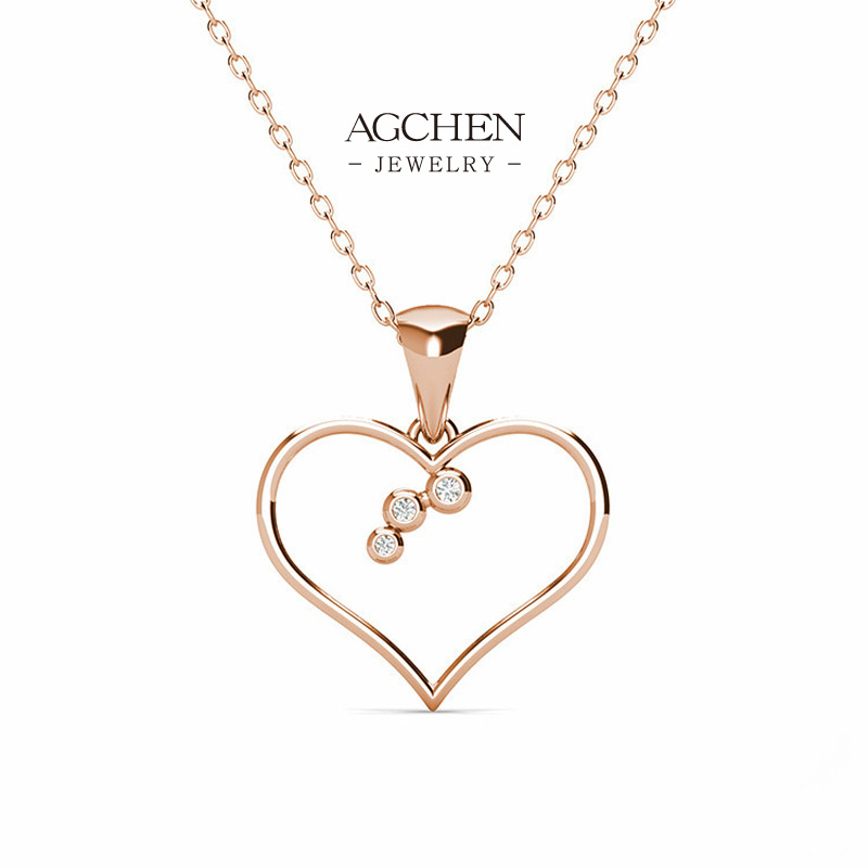 AGCHEN Copper Minimalist Heart Pendant Necklace Luxury Gift Collection Small MOQ AGDPS0794