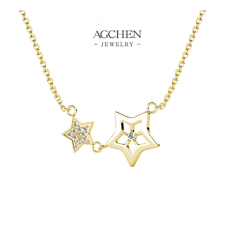 AGCHEN Star Pendant Necklace Celestial Jewelry BSCI Certified Supplier AGDPS0653