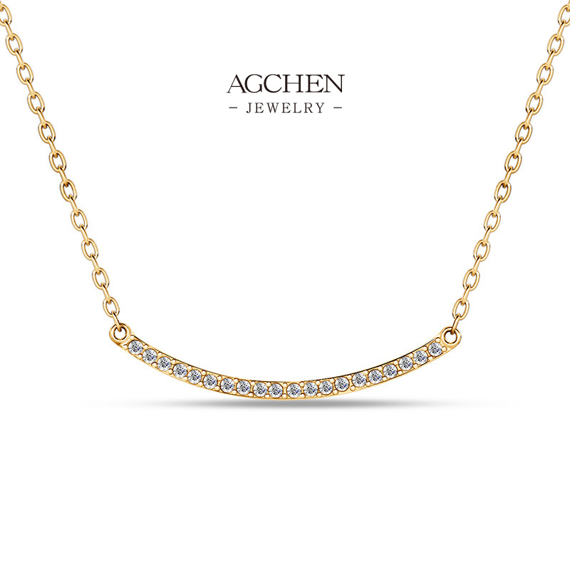 AGCHEN Smiley Face Necklace Happy Jewelry Trendy Gift AG JEWELRY AGDP0850