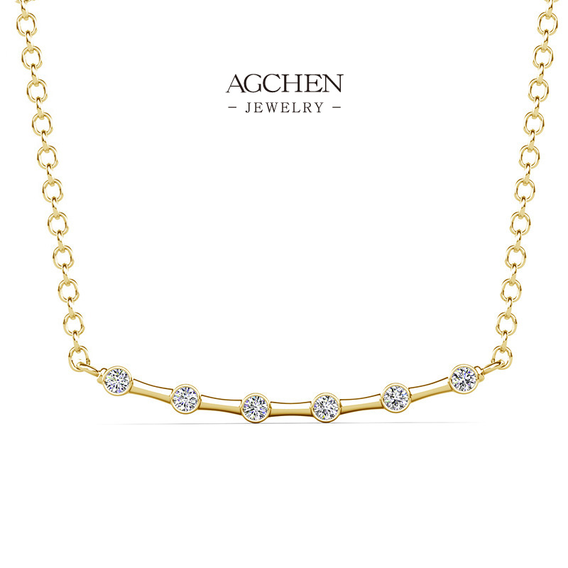 AGCHEN Wedding Zirconia Pendant Necklace Luxury Bridal Jewelry Small MOQ AGXL015 