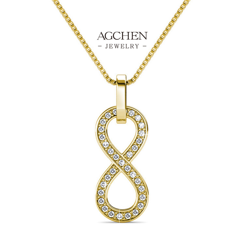 AGCHEN Infinity Symbol Pendant Necklace Eternal Love Jewelry AGMP115