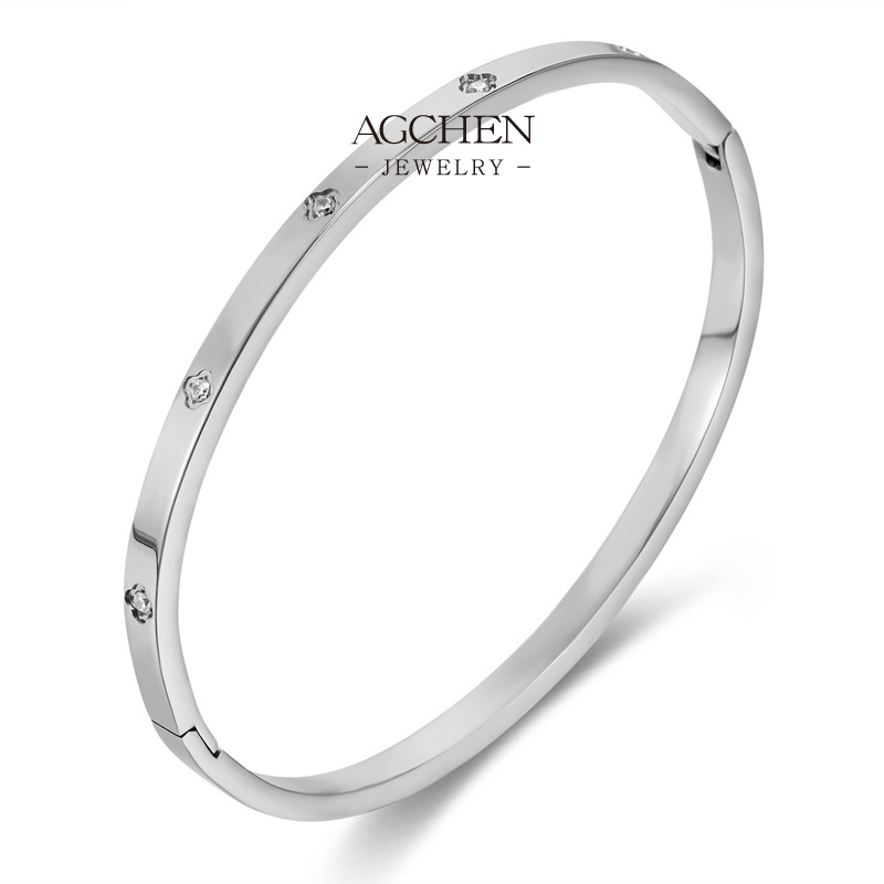AGCHEN Stainless Steel Viral TikTok Bestseller Bracelet Bangle Set One Stop Supply Chain Complete Jewelry Solution AGH1146