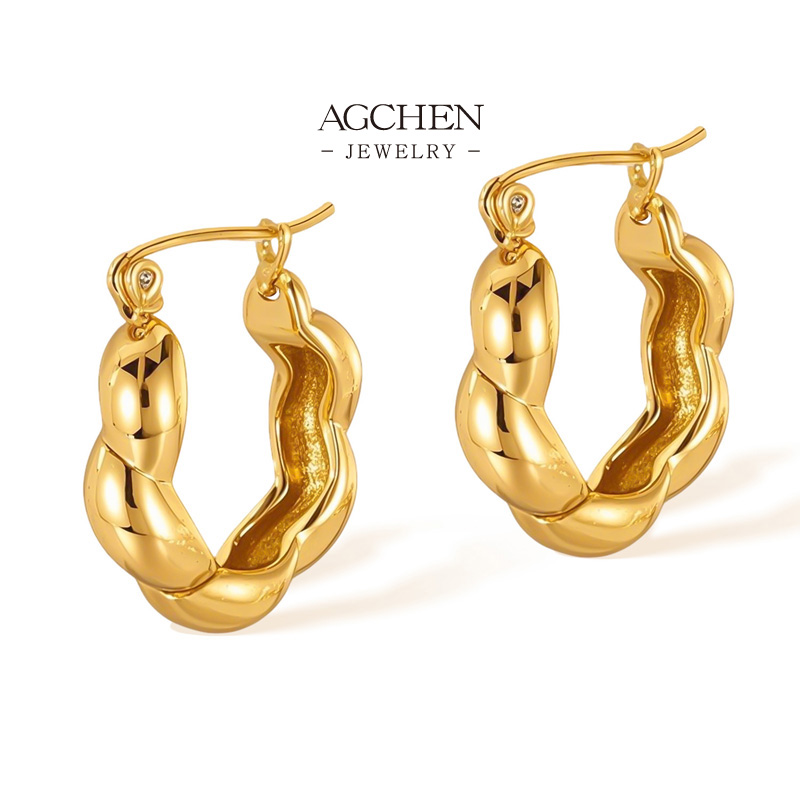 AGCHEN Stainless Steel Clip On Earrings Non Pierced Comfort Fit Jewelry Complete Jewelry Source AG1049