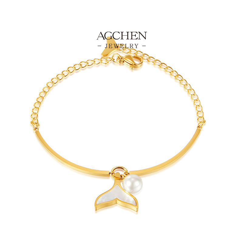 AGCHEN Stainless Steel Dolphin Charm Bracelet One Stop Supply Chain Complete Jewelry Source Wholesale AG1407