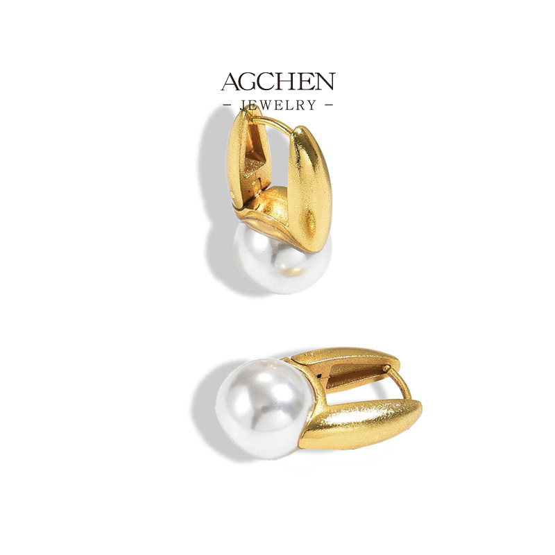 AGCHEN Stainless Steel Pearl Stud Earrings One Stop Supply Chain Wholesale Supplier AG1159