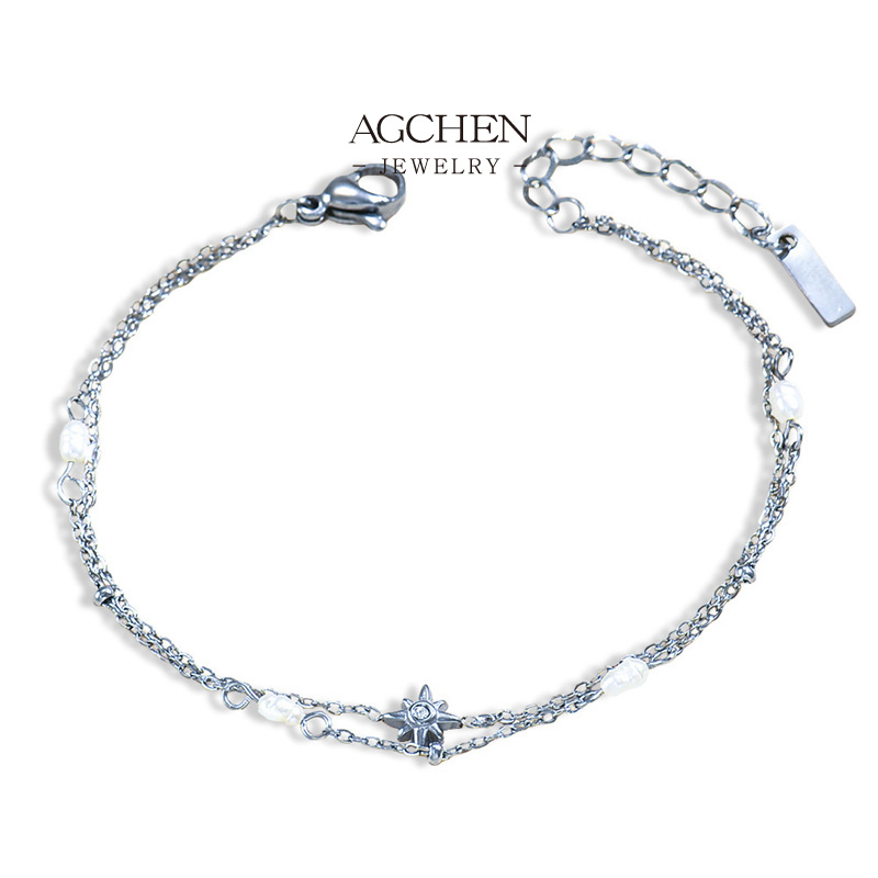 AGCHEN Stainless Steel Pearl Bead Bracelet One Stop Supply Chain Complete Jewelry Source Wholesale AG1729
