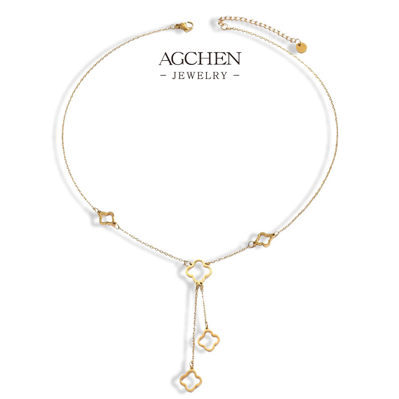 AGCHEN Stainless Steel Four Leaf Clover Pendant Necklace One Stop Supply Chain Full Service Manufacturer B2B AGX2681