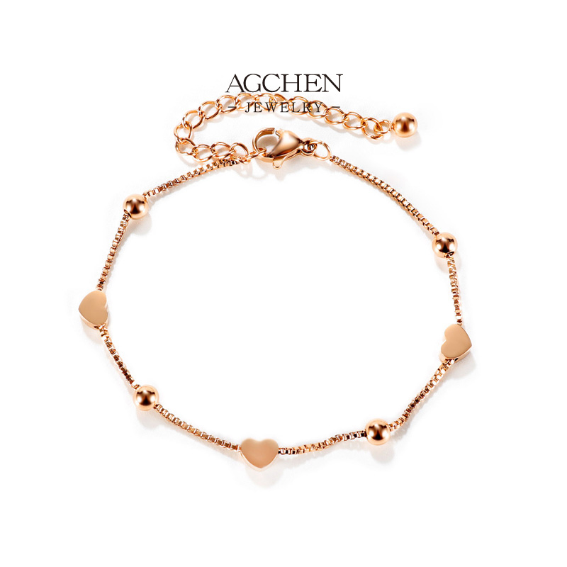 AGCHEN Stainless Steel Heart Charm Bracelet One Stop Supply Chain Wholesale Small MOQ AG1163
