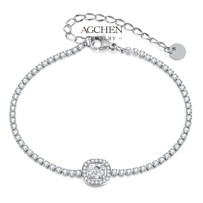 AGCHEN Stainless Steel Zirconia Tennis Bracelet Full Service Manufacturer One Stop Shop Wholesale Supplier AG1525