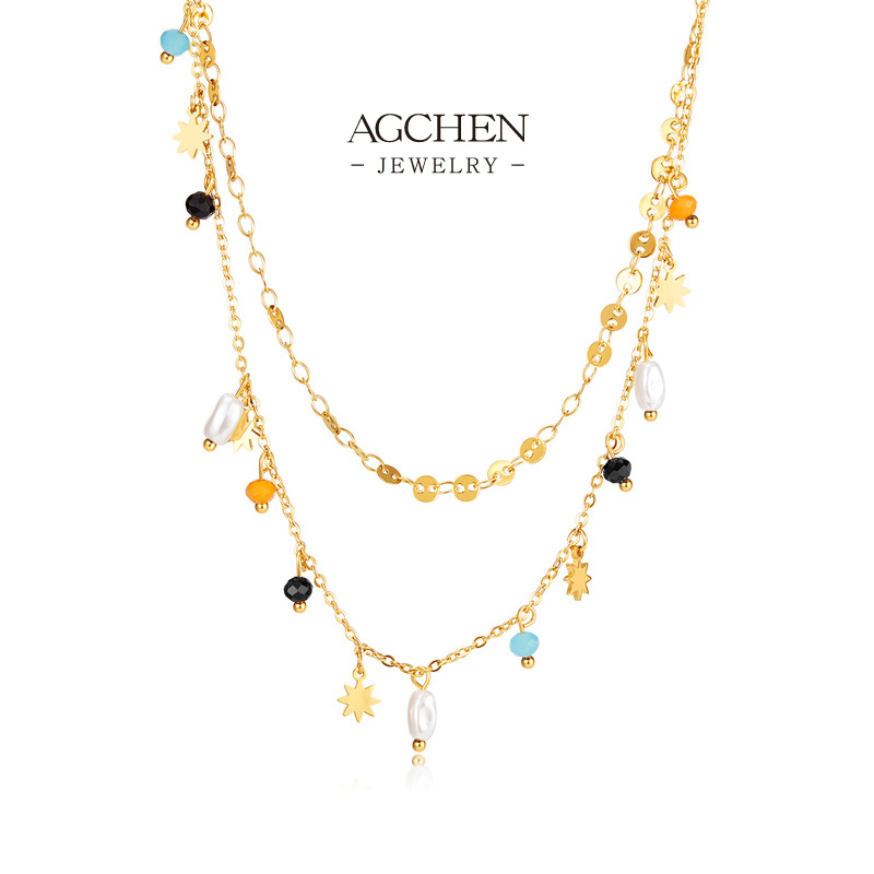 AGCHEN Stainless Steel Bohemian Beaded Necklace One Stop Service Complete Jewelry Solution Wholesale Distributor AG2227
