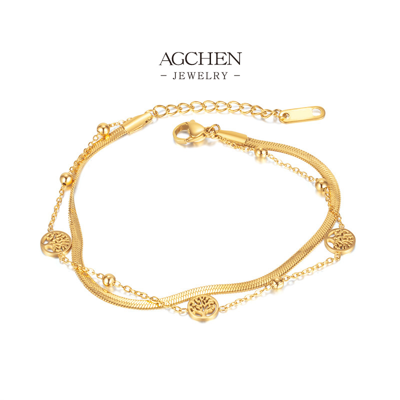 AGCHEN Stainless Steel Rose Charm Bracelet One Stop Service Full Supply Chain Wholesale Supplier AG1305